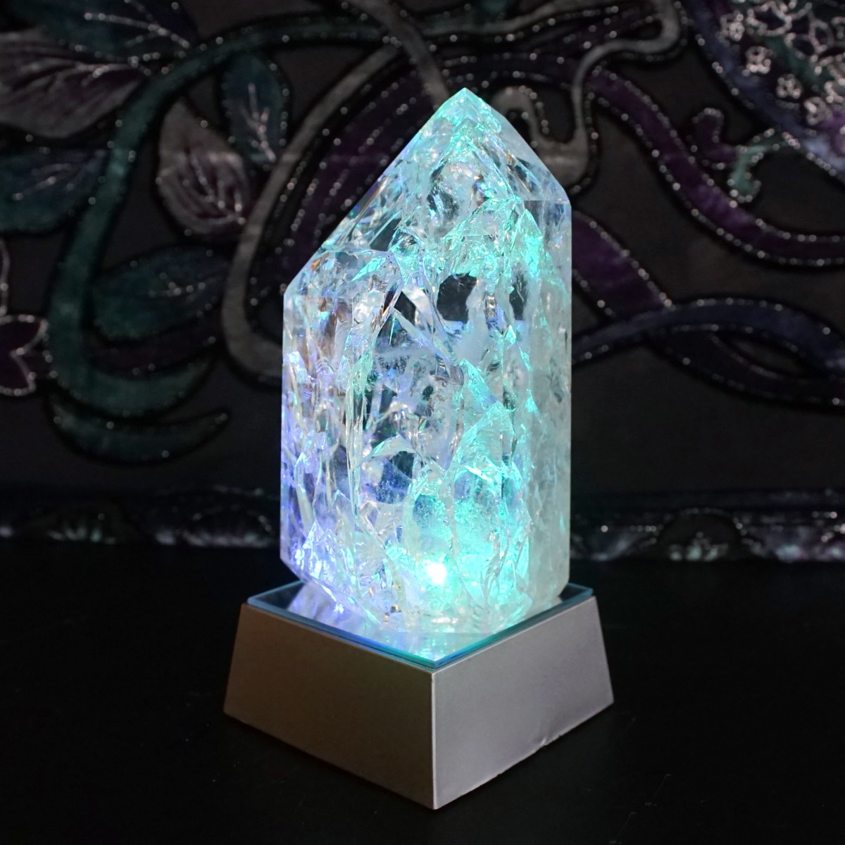 Gemstone Light Stands to illuminate your crystals in rainbow hues