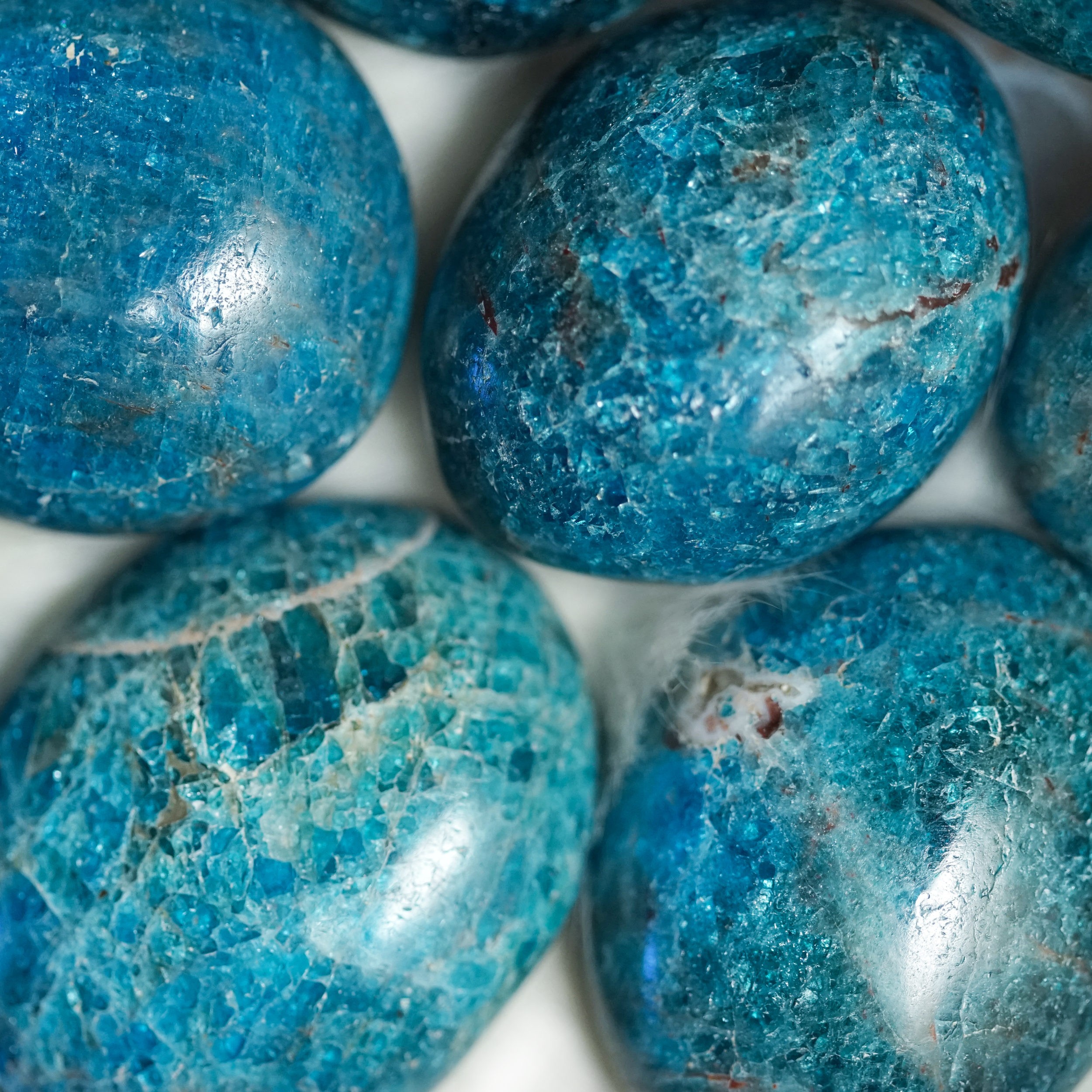 blue apatite stones