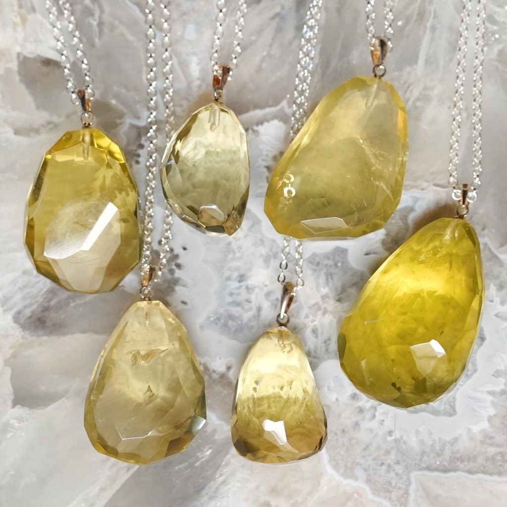 lemon quartz pendants