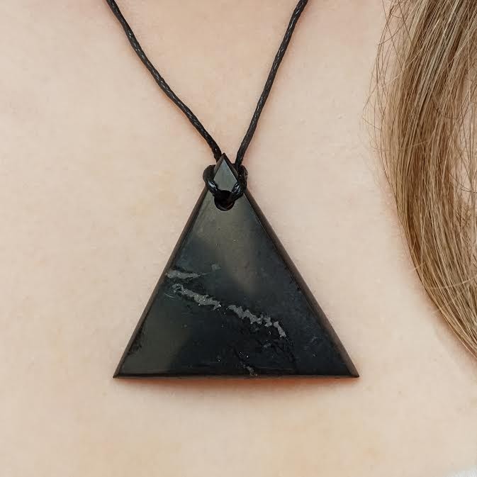 Shungite triangle pendants