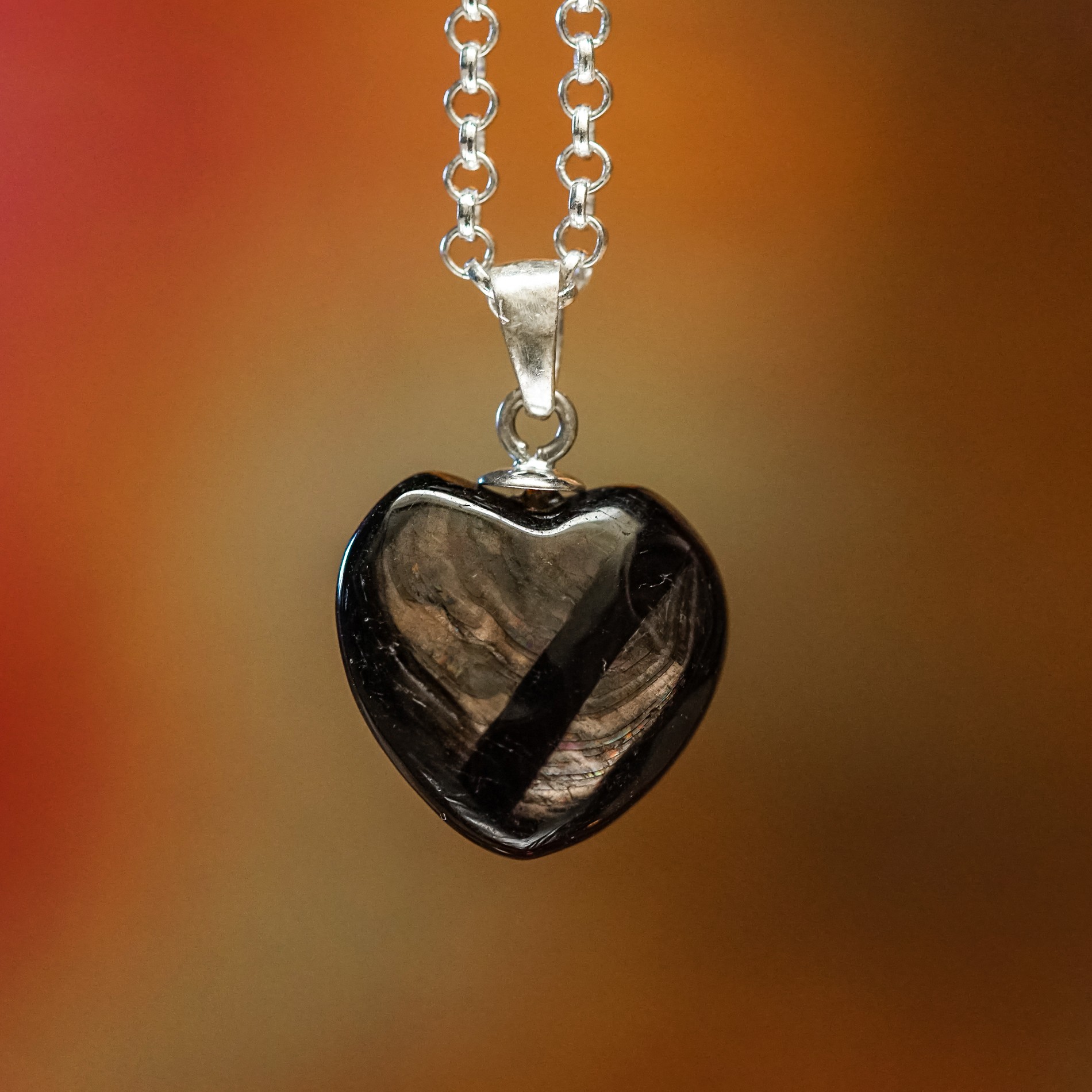 hypersthene heart necklaces