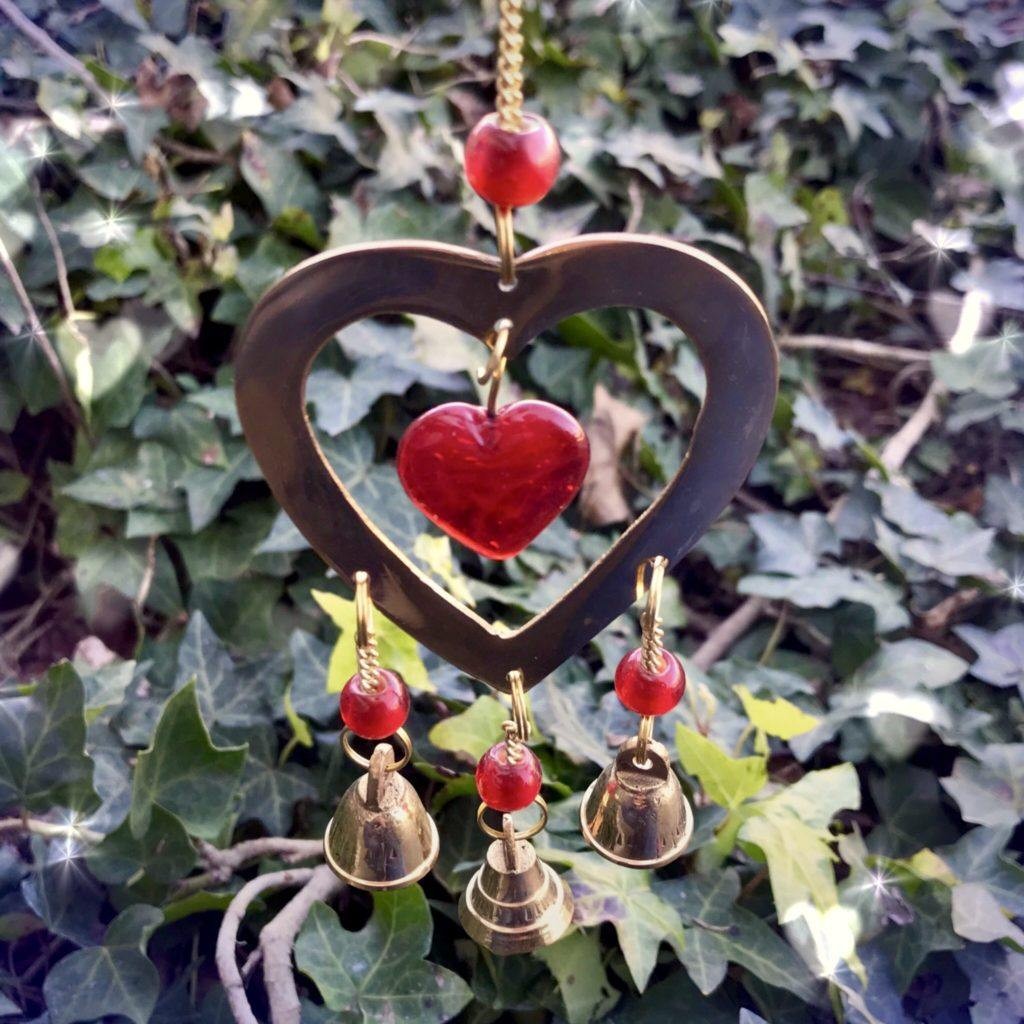 Brass Heart Chimes to uplift the vibration in your space