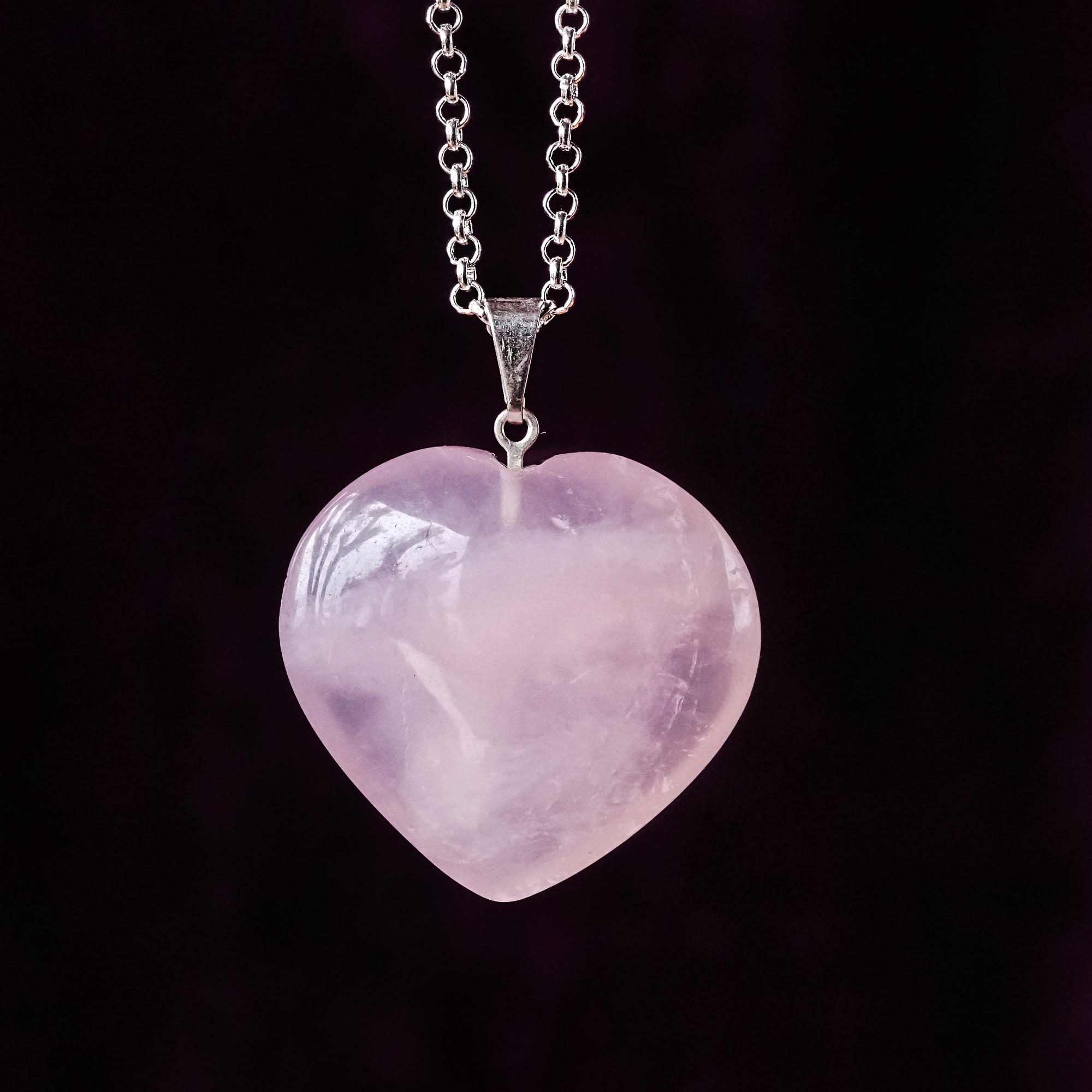 rose quartz heart pendants