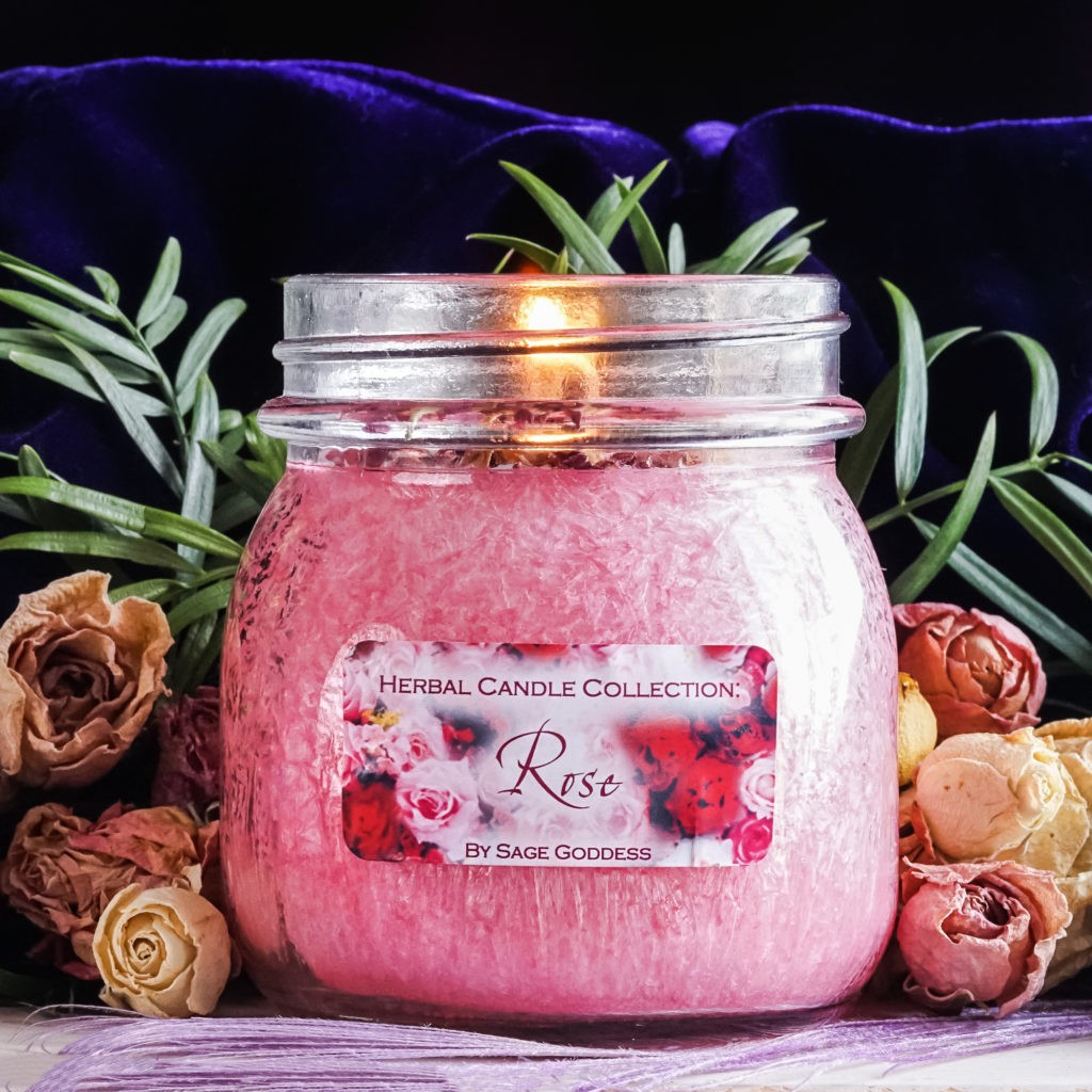 Rose Herbal Jar Candle for natural aromatic healing