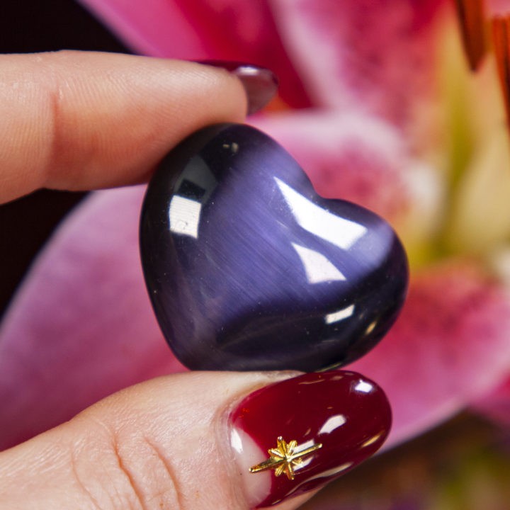 Purple Cats Eye Hearts