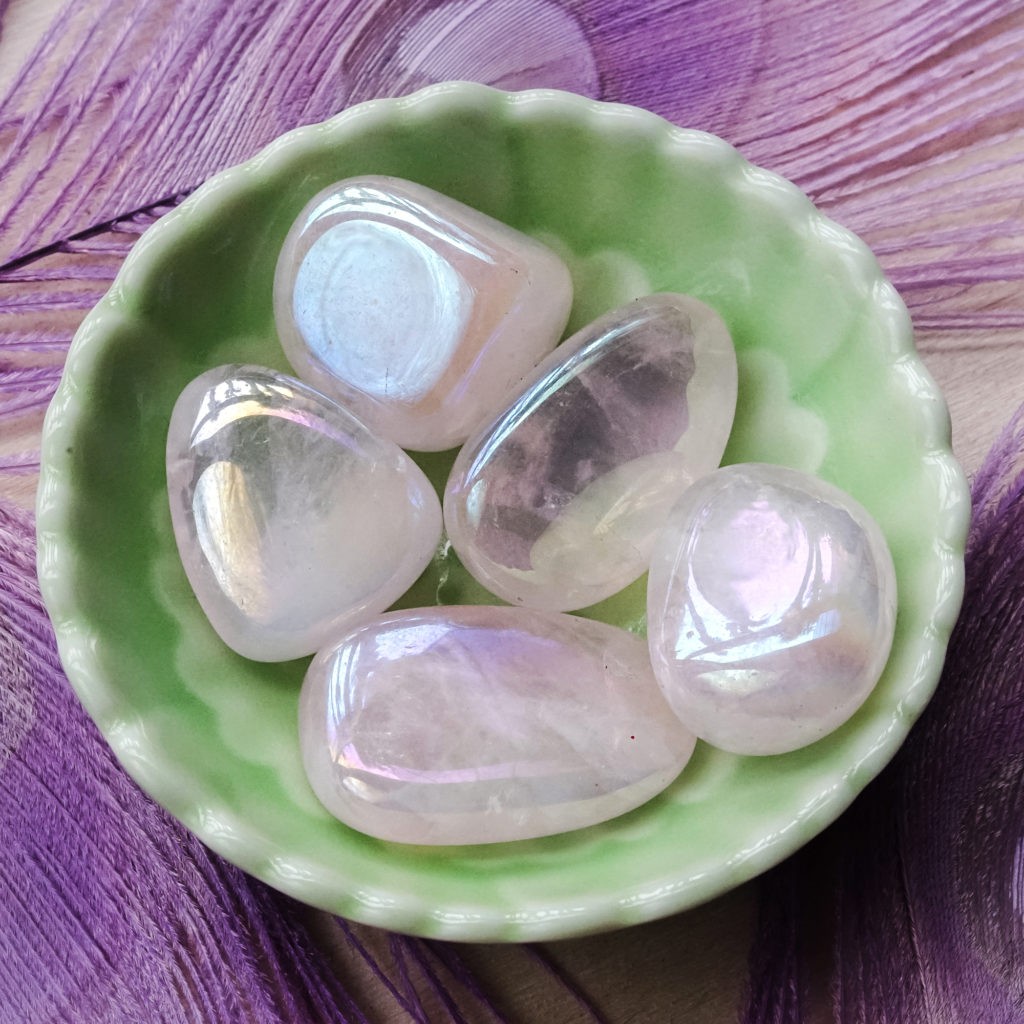 Angel Aura Rose Quartz Tumbled Stones for supreme love