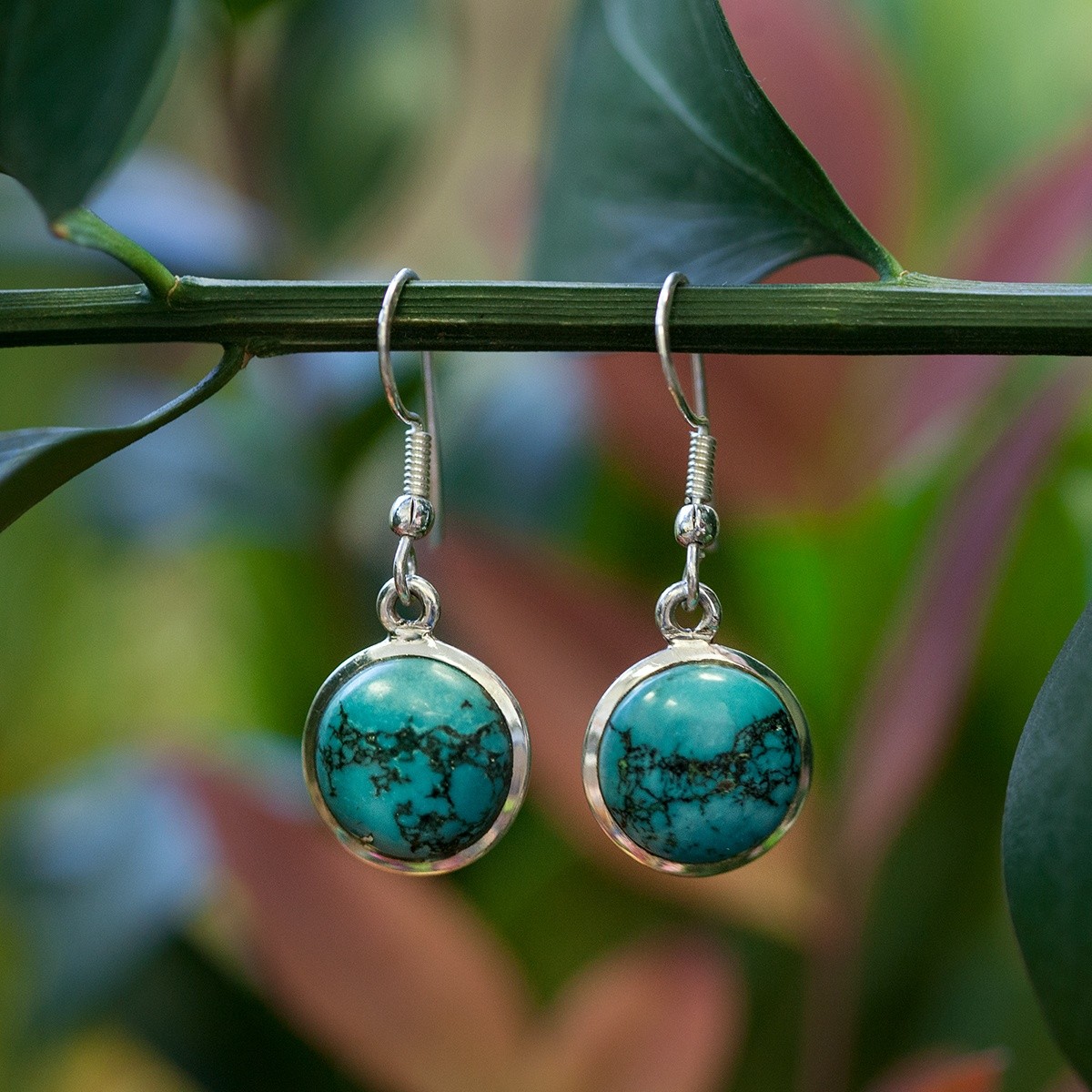 Round Turquoise Earrings 5_17