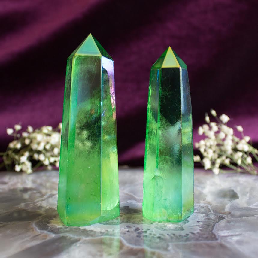 Green Quartz Crystal Healing Crystals Green Aura Quartz Crystal Point