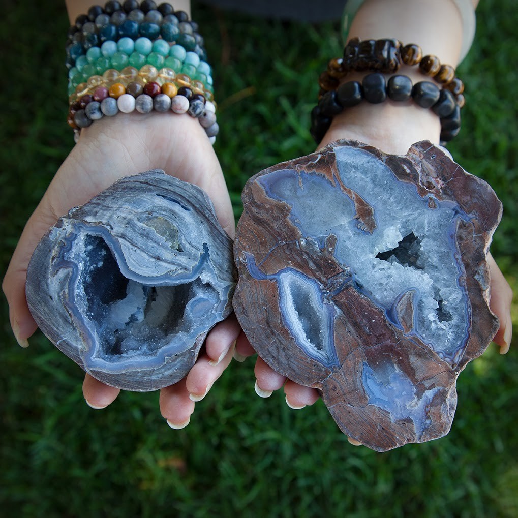 Druzy Blue Chalcedony Geodes