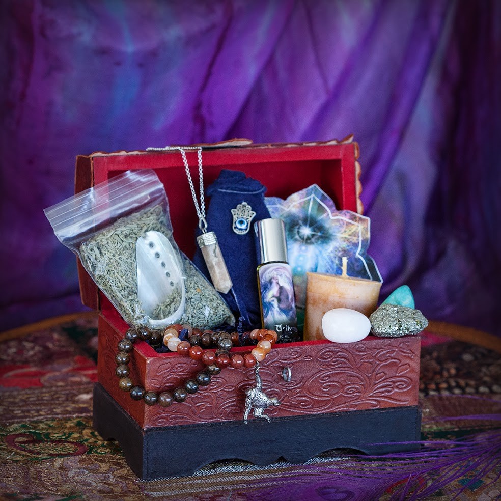 Red Leather Moon Goddess Box