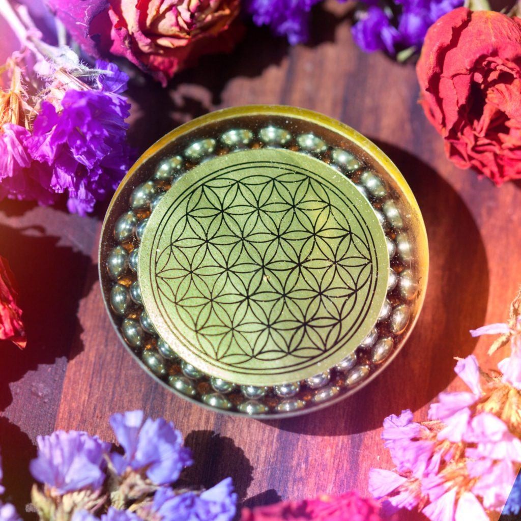 Flower of Life Orgonite for energetic alignment and cosmic connection