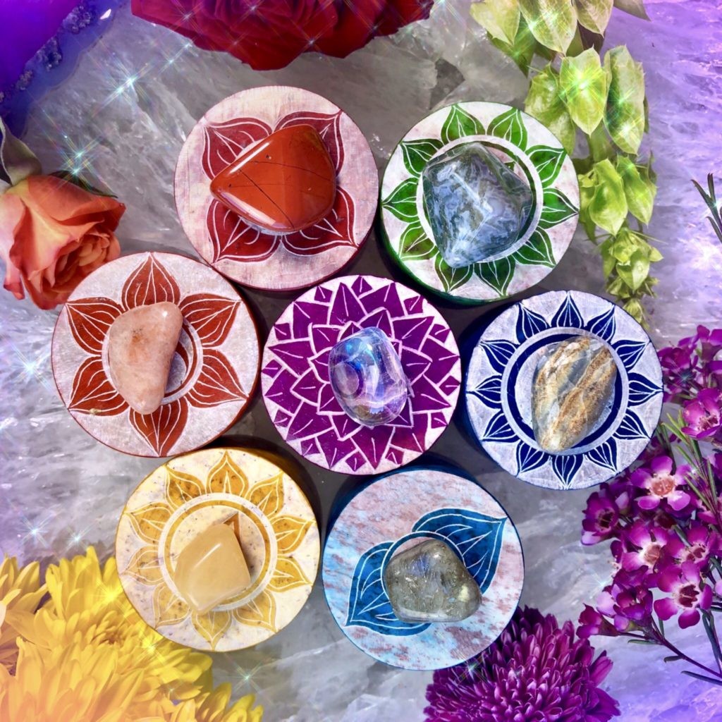 7 Chakra Soapstone Boxes for alignment and receptivity