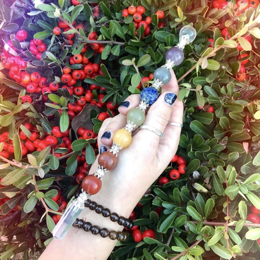 Home Shop Gems & Minerals 7 Chakra Sphere Healing Wands for complete