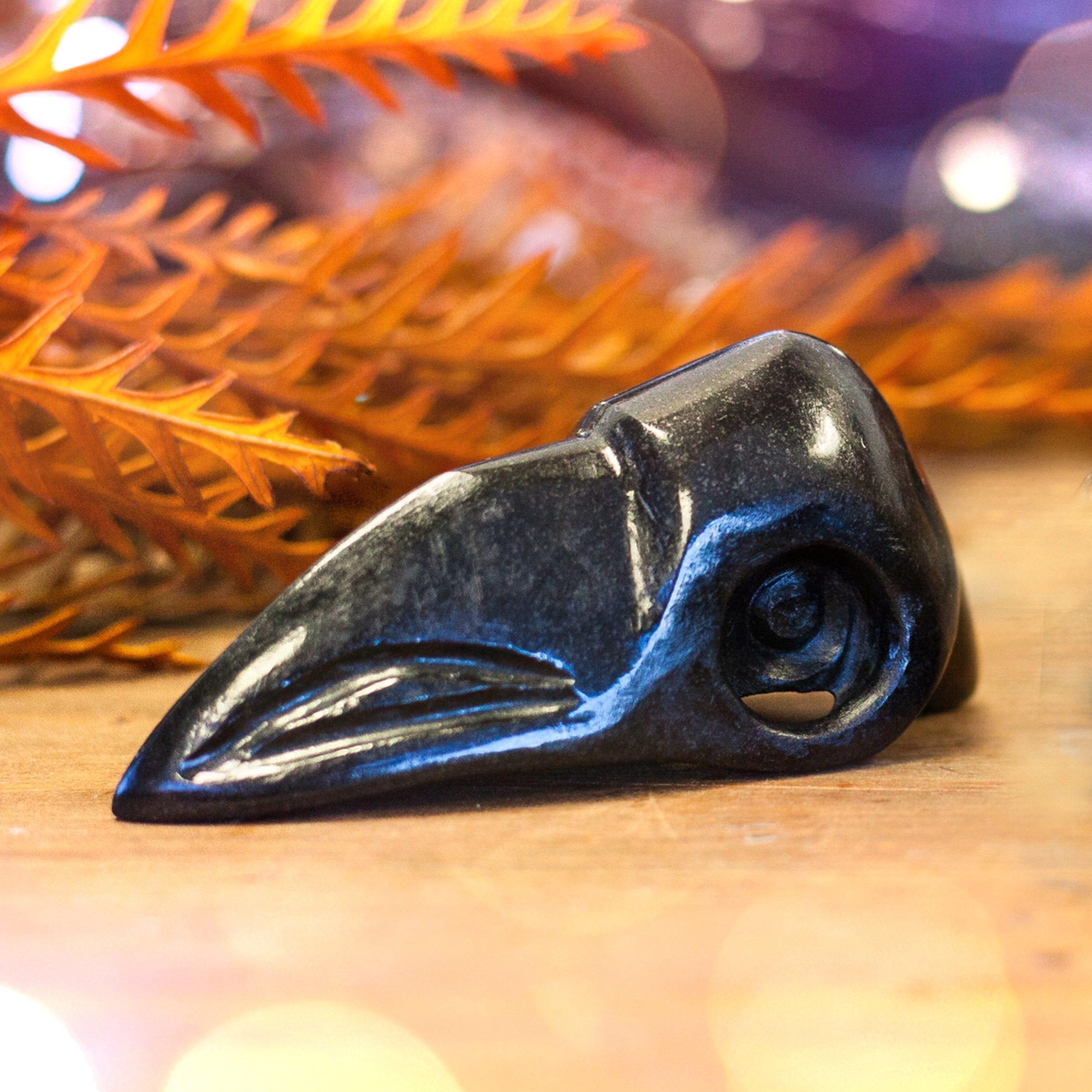 Full Moon Charged Black_Tourmaline_Crow_Skull_1of3_10_25