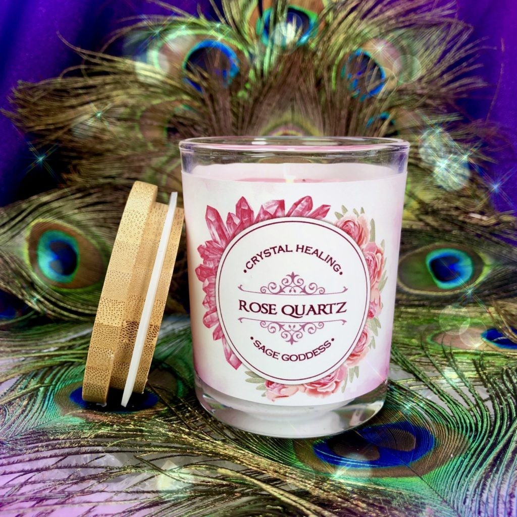 Pack of 6 Crystal Healing Candle Rose Quartz