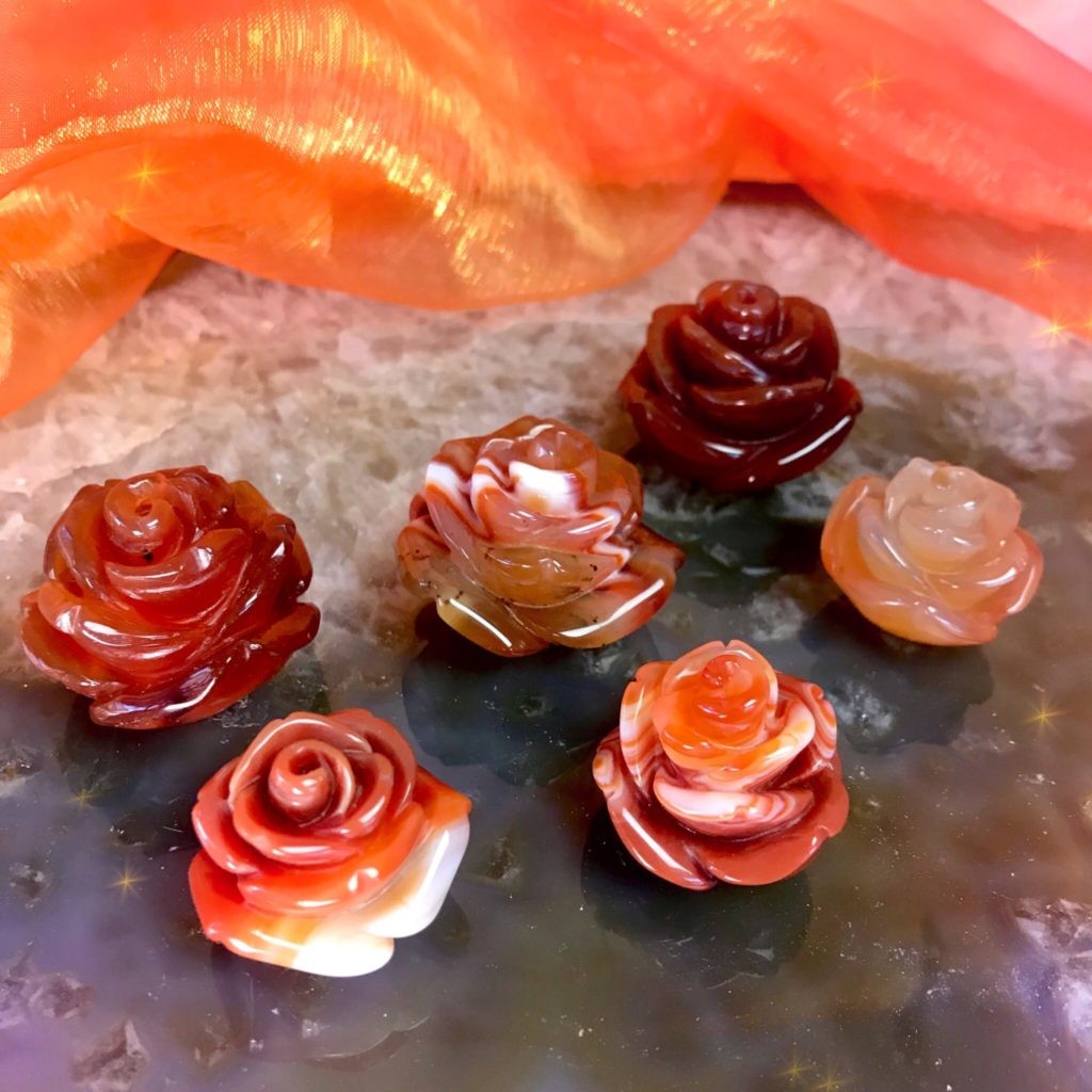 Carnelian roses for love, romance, and passionate, energizing vitality