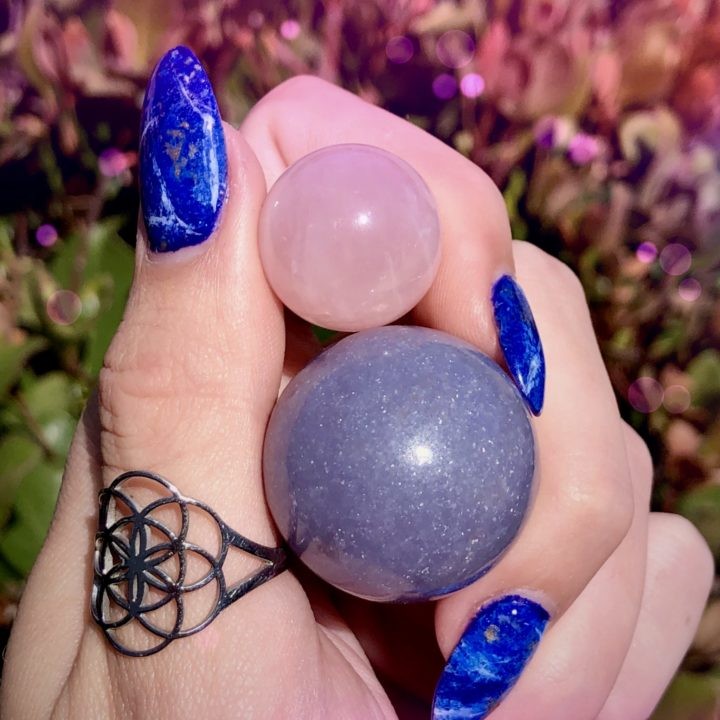 Relaxed_Heart_Lepidolite_and_Rose_Quartz_Sphere_Duo_2of3_8_25