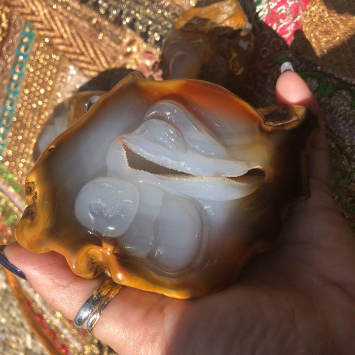 Kindness and Protection Freeform Agate Buddhas