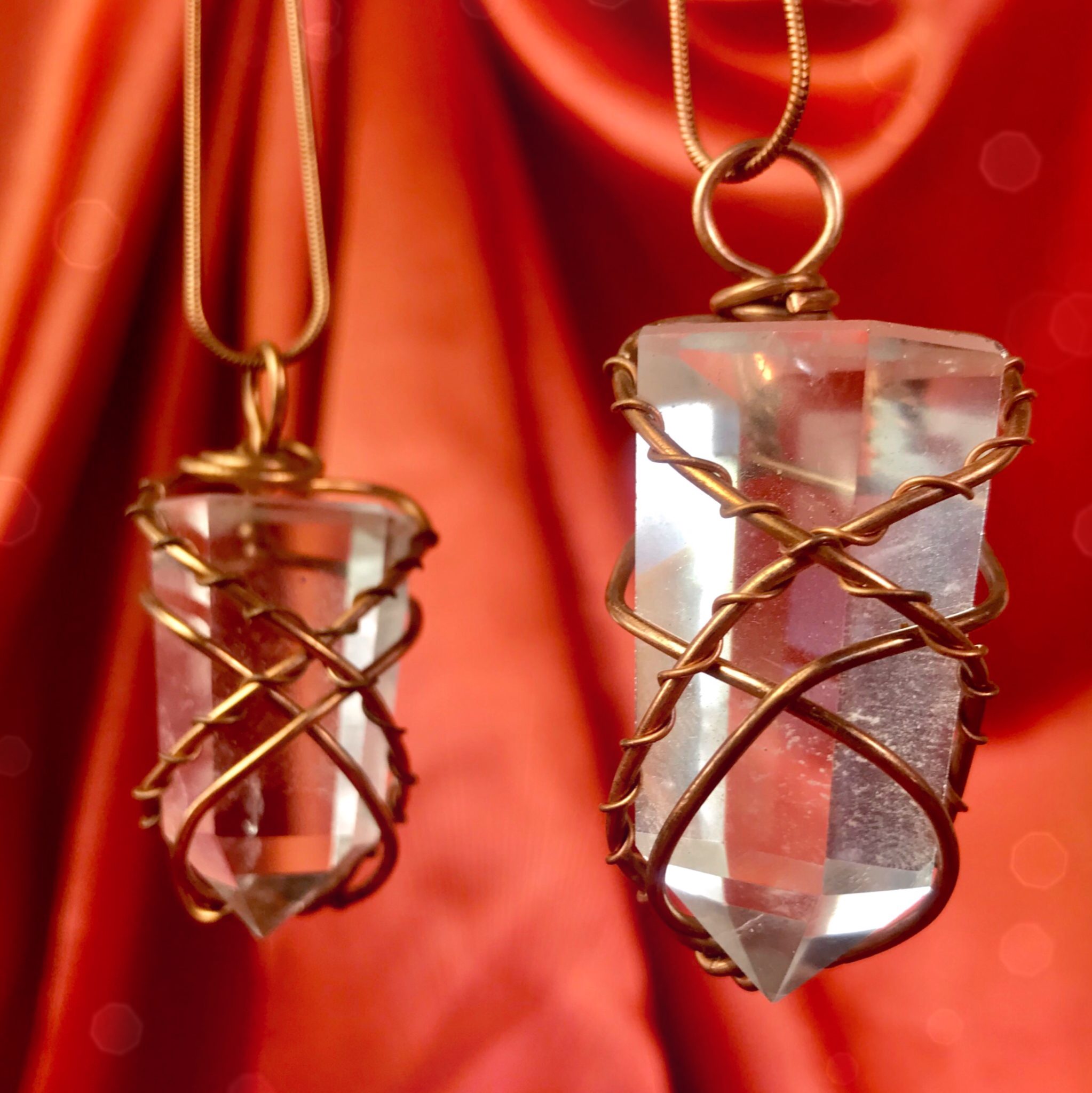 Copper swirls & quartz crystals