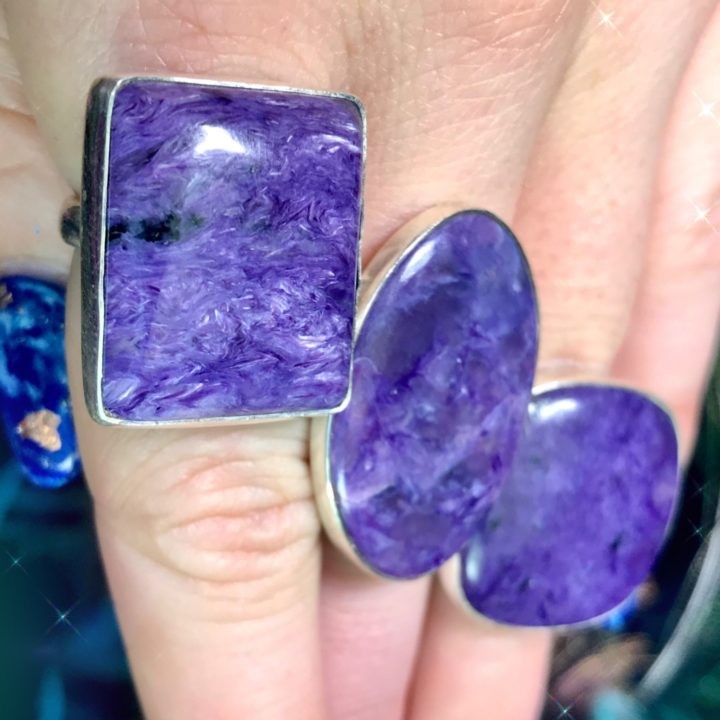 Courageous Warrior Charoite Rings