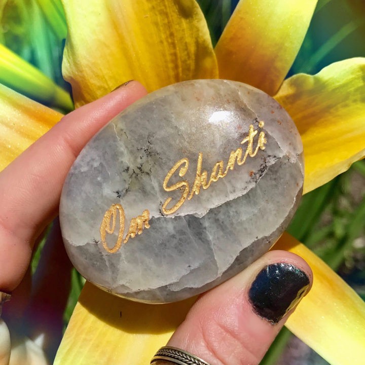 Om Shanti Iolite Palm Stones