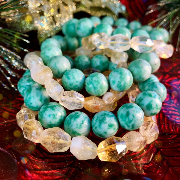 Jade and Citrine Ultimate Prosperity Bracelet Duo