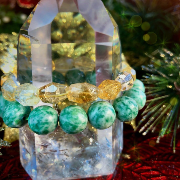 Jade and Citrine Ultimate Prosperity Bracelet Duo