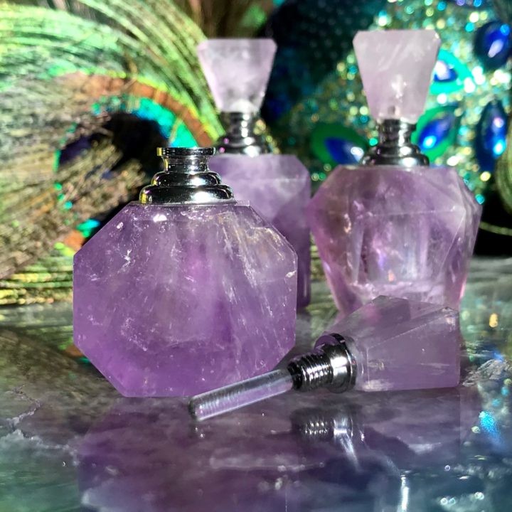Peace and Harmony Amethyst Perfume Bottles with Amethyst Perfume