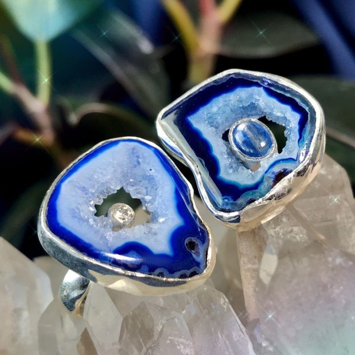 Priestess Blue Agate Rings