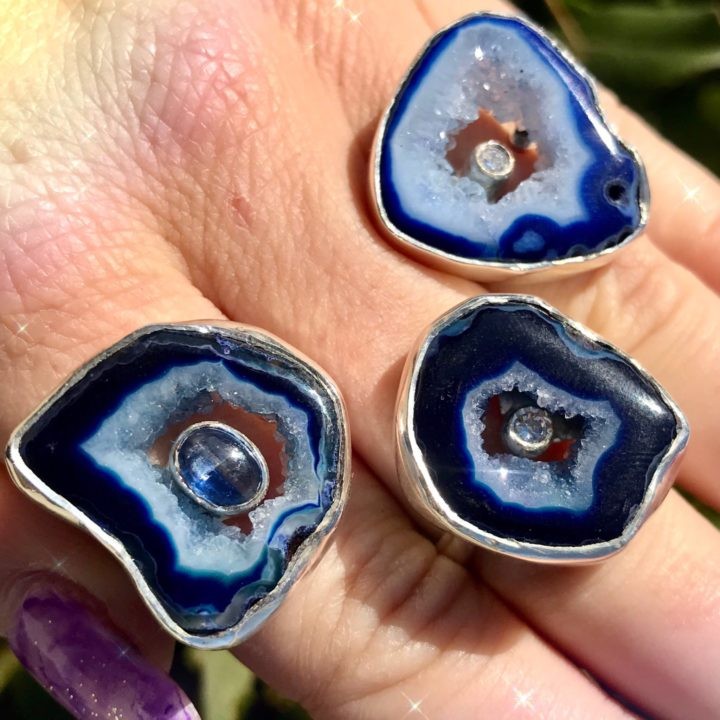 Priestess Blue Agate Rings