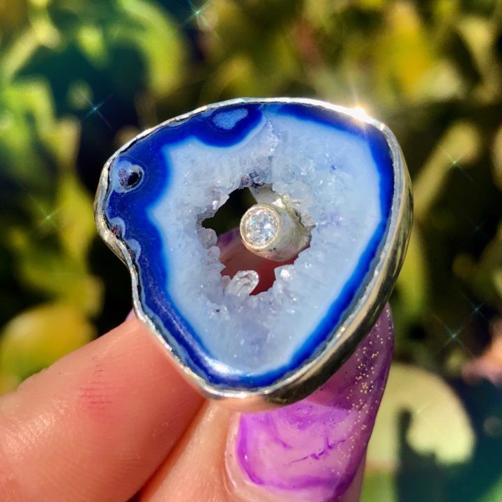 Priestess Blue Agate Rings