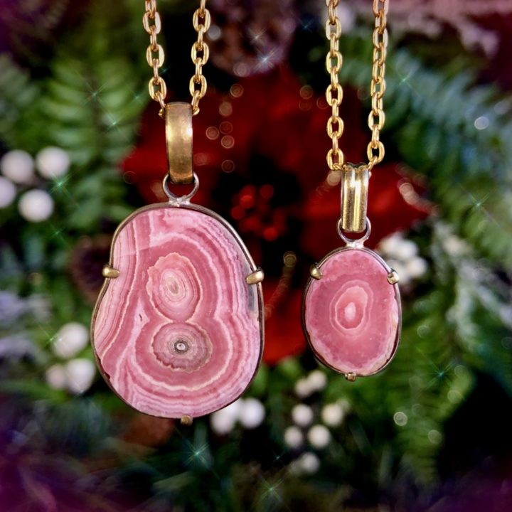 Slice of Love Rhodochrosite Pendants