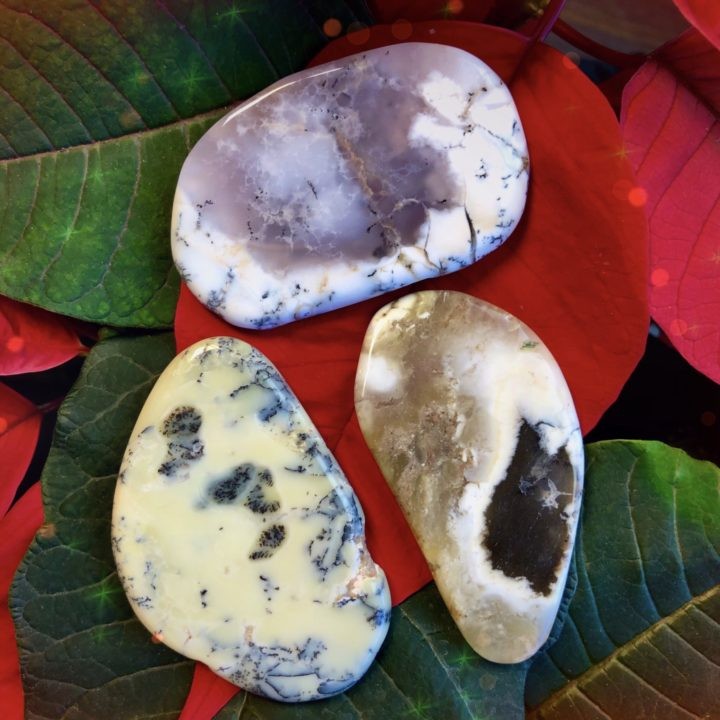 Dendritic White Opal Slices
