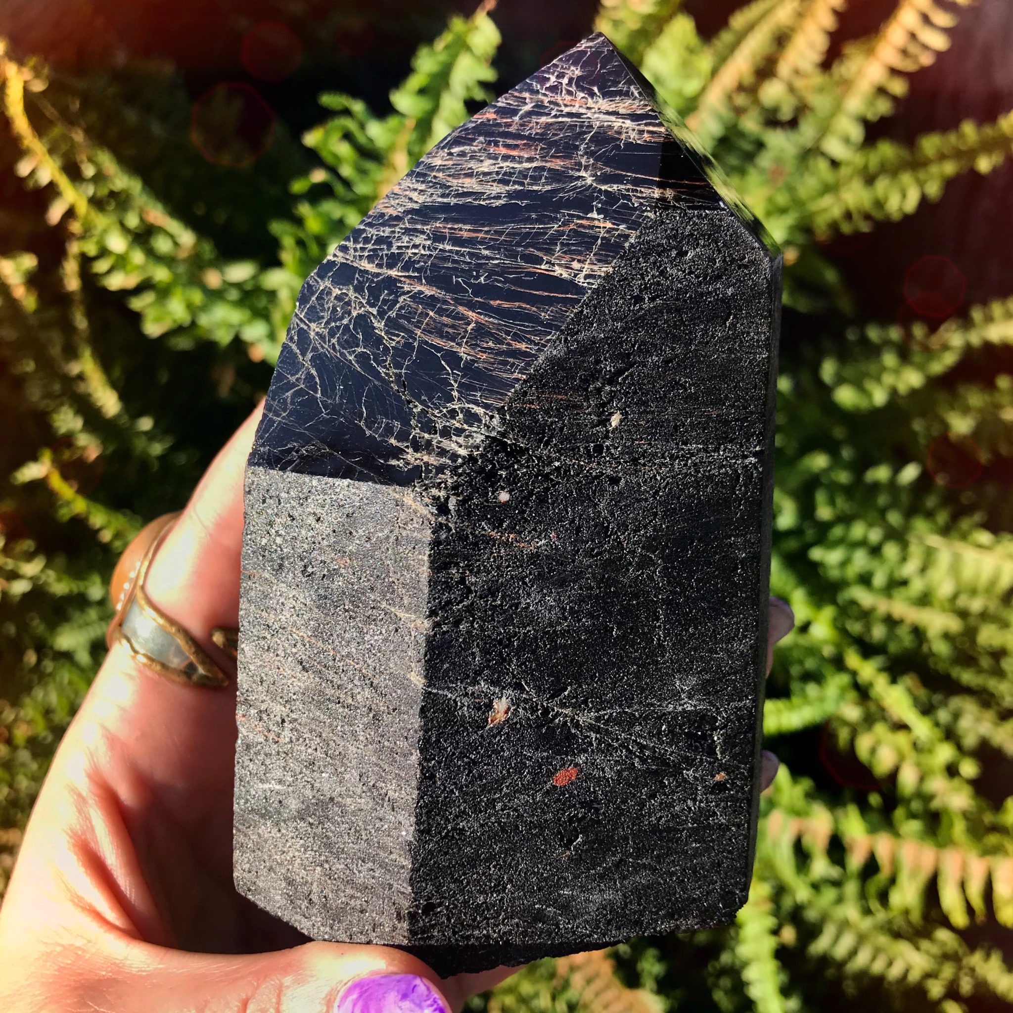 Powerful Protection! Brazil-RARE Black Tourmaline Premium Authentic Tumbled Crystals with Red Hematite Inclusions