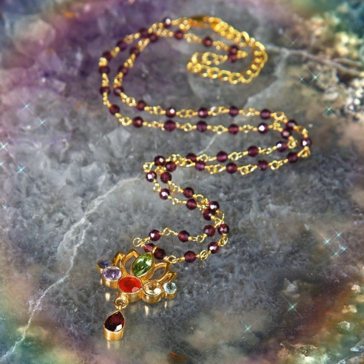 Custom SG Rainbow Beaded Lotus Necklaces