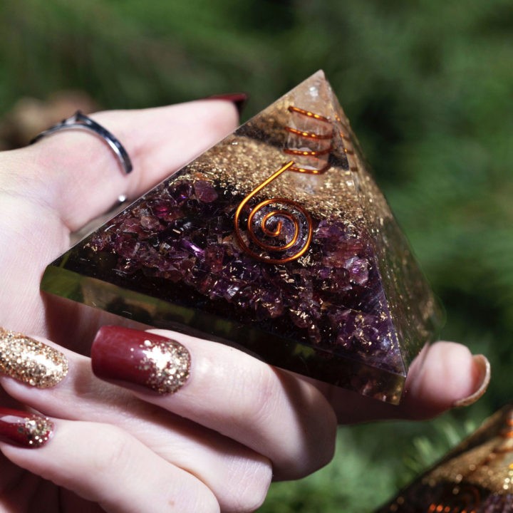 I Am Safe Garnet Orgonite Pyramids