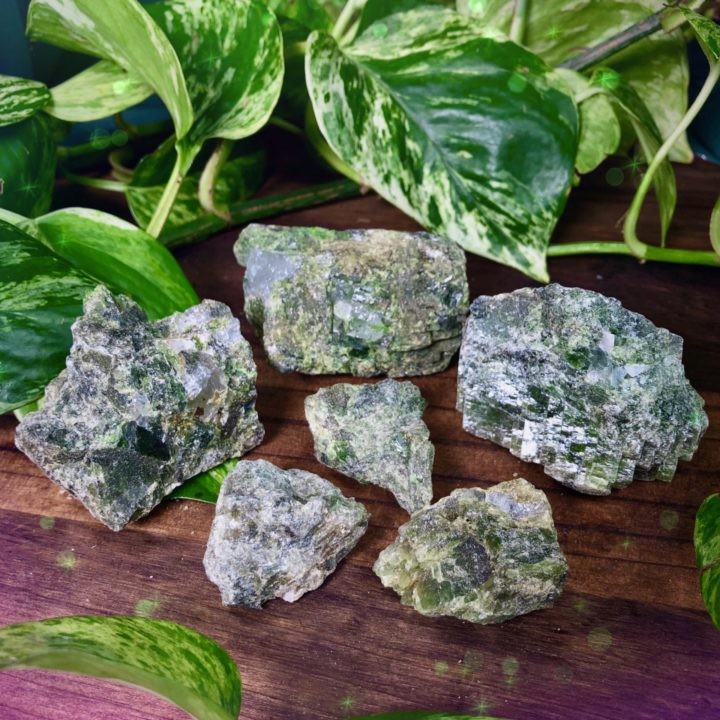 Natural Green Tourmaline in Quartz