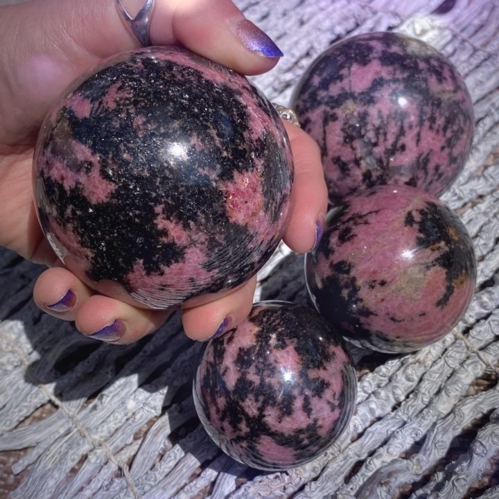 Rhodonite Emotional Balance Spheres