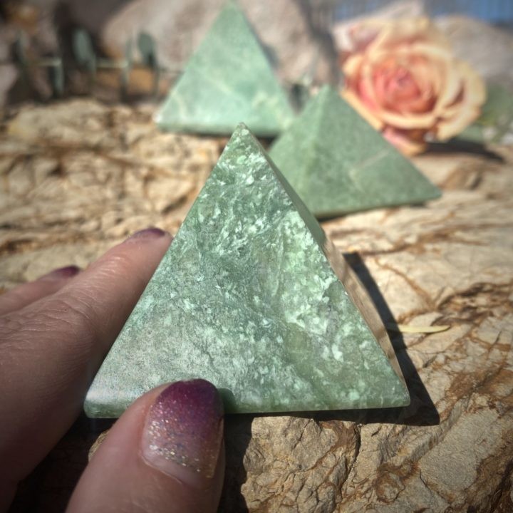 Grossular Green Garnet Pyramids