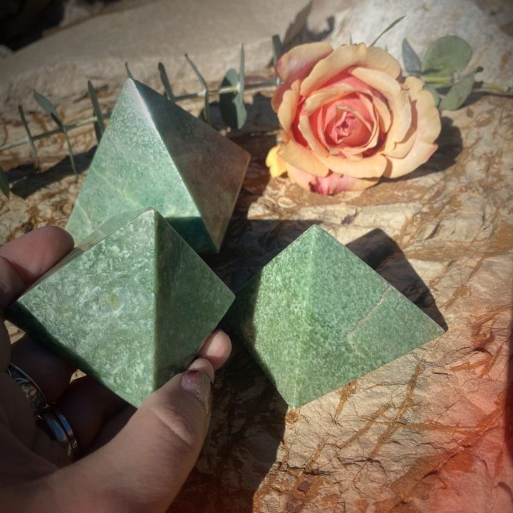 Grossular Green Garnet Pyramids