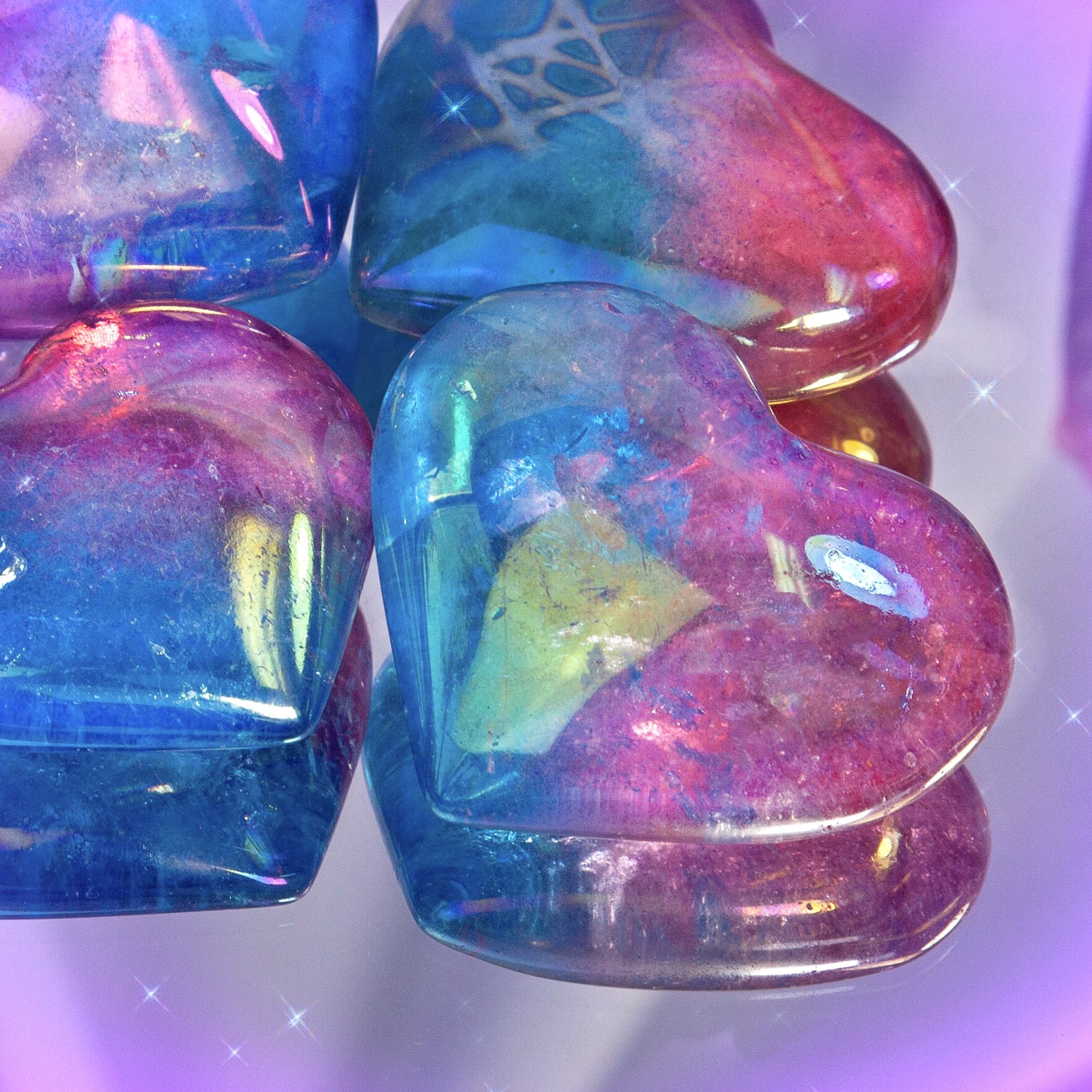 Pink and Blue Aura Moon Aromatherapy Necklace