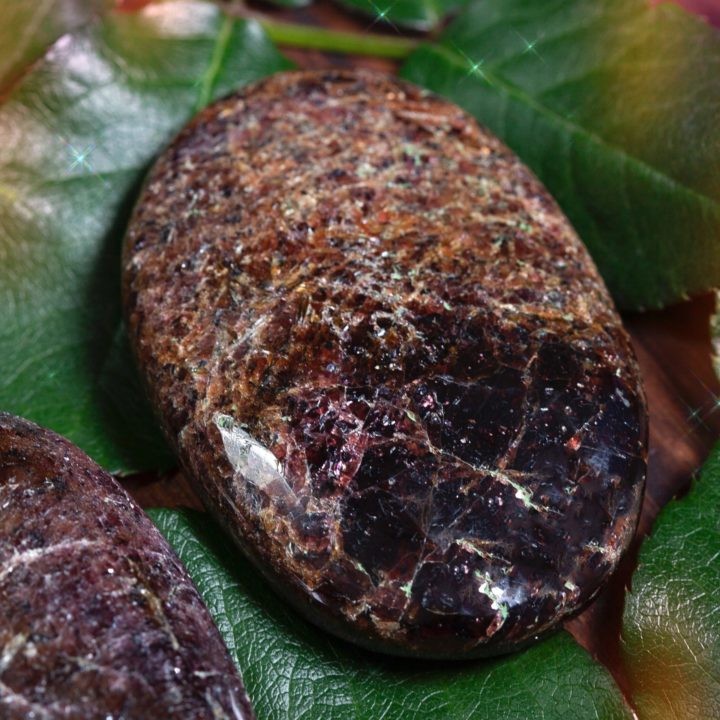 Stabilizing Almandine Garnet Palm Stone Duo