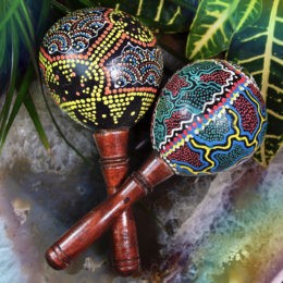 Indonesian Hand-Painted Coconut Maracas