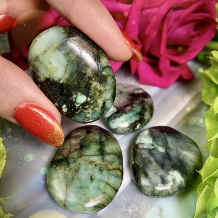 Love and Luck Emerald Palm Stones