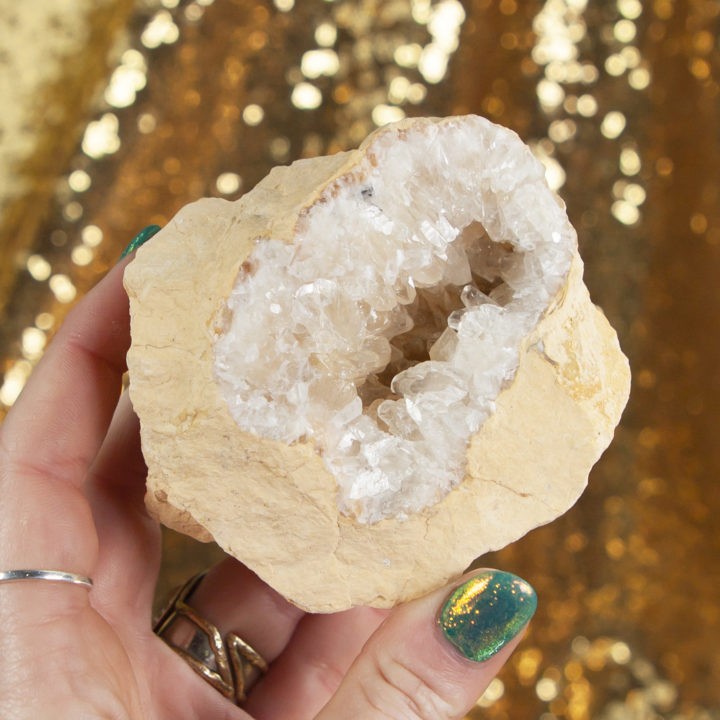 Yellow Dog Tooth Calcite Geode