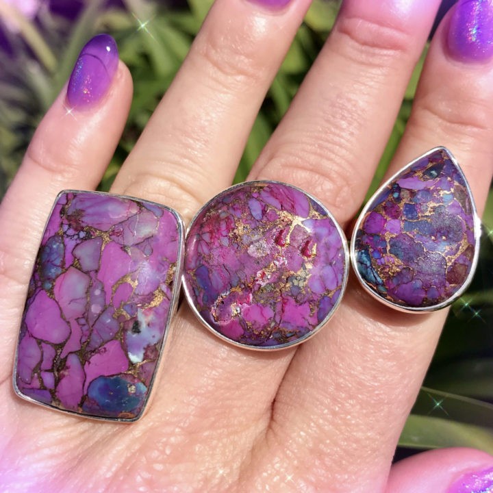 Purple Mojave Copper Turquoise Rings
