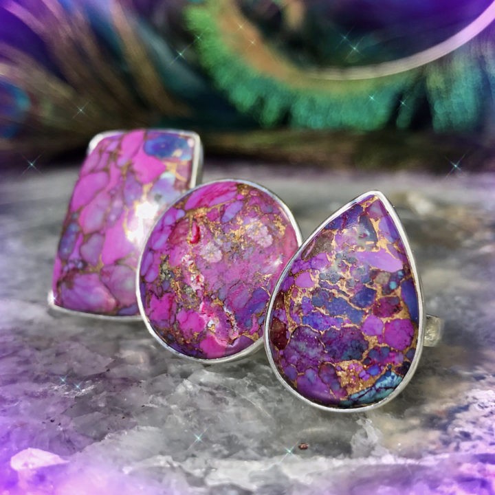 Purple Mojave Copper Turquoise Rings