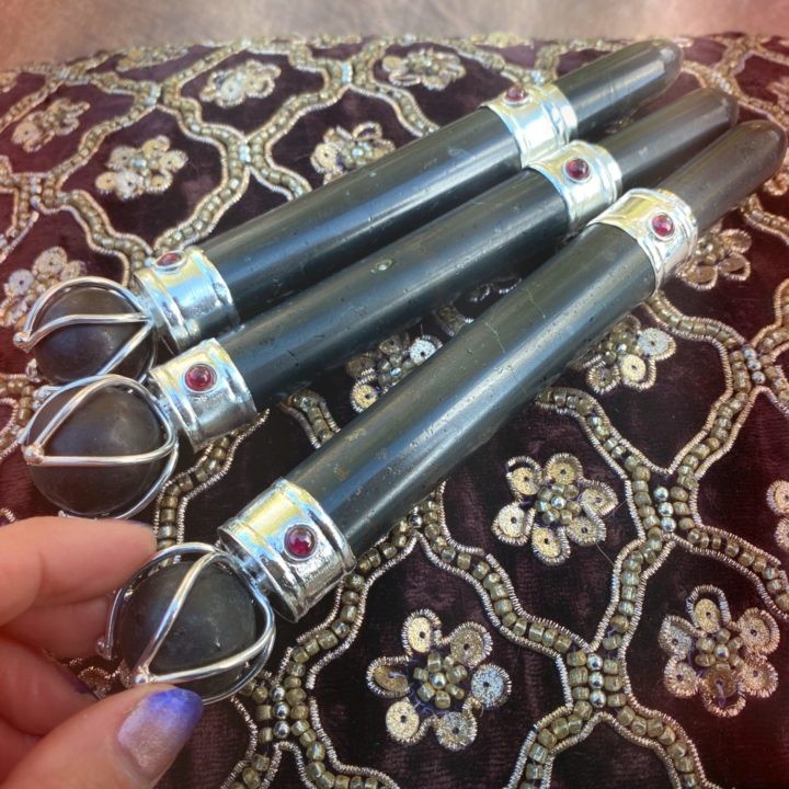 Black Tourmaline and Garnet Priestess Protection Wands