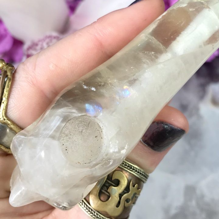 Clear Quartz Skull Pipe