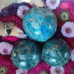 Green and Blue Apatite Healthy Metabolism Spheres
